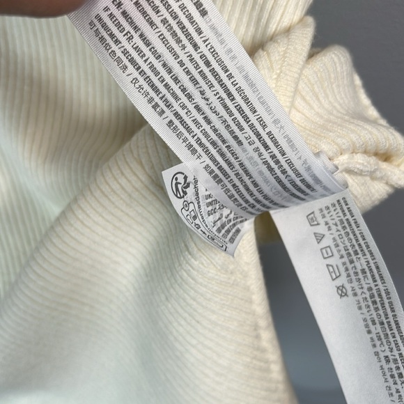 ABERCROMBIE & Fitch NWOT Ribbed Knit Bodysuit Cream Square Neckline High Cut L - Picture 9 of 11